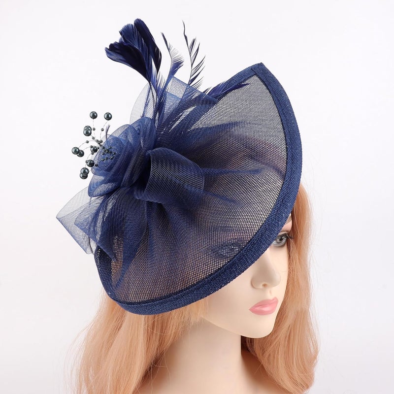 DRESHOW قبعات فاسيناتور للنساء قبعة حفلة شاي قبعة عتيقة على شكل علبة رأس لكوكتيل - Image 3